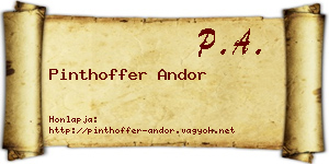 Pinthoffer Andor névjegykártya