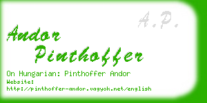 andor pinthoffer business card